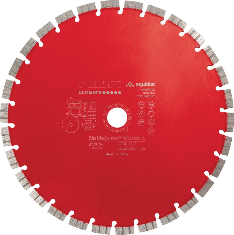 SPX Universal Um disco diamantado para serras de corte rápido a bateria O mais recente disco diamantado universal concebido para maximizar a sua velocidade de corte e o número de cortes por carga com serras de corte rápido a bateria