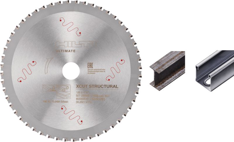 Disco para serra circular X-Cut para aço inoxidável estrutural e aço normal Disco para serra circular de alto desempenho com dentes de cermet para cortar mais rápido e durar mais tempo em aço estrutural, incluindo aço inoxidável