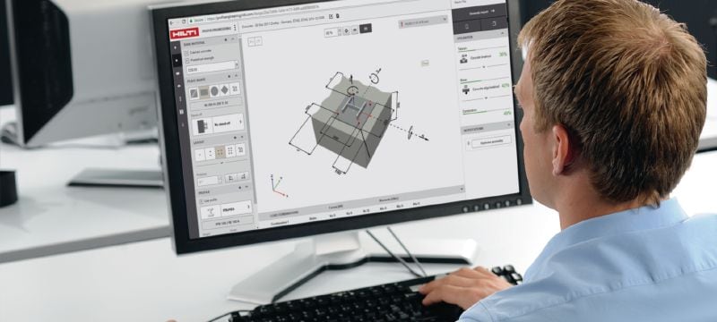 Software de design estrutural PROFIS Engineering Suite Software de engenharia estrutural para design de ancoragens com códigos e aprovações, cálculos do Método de Elementos Finitos Baseado em Componentes, e uma variedade de métodos de fixação Aplicações 1