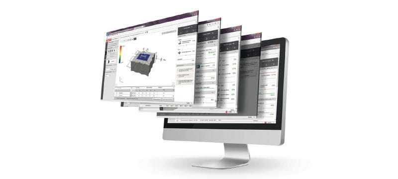 Software de design estrutural PROFIS Engineering Suite Software de engenharia estrutural para design de ancoragens com códigos e aprovações, cálculos do Método de Elementos Finitos Baseado em Componentes, e uma variedade de métodos de fixação